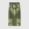 Gucci Printed Silk Twill Skirt In Green