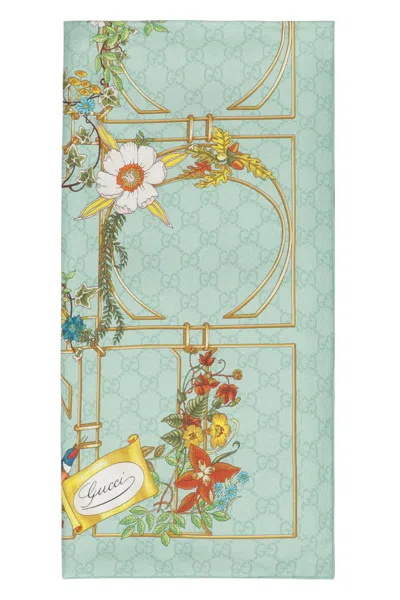 Gucci Printed Silk Yoke In Green