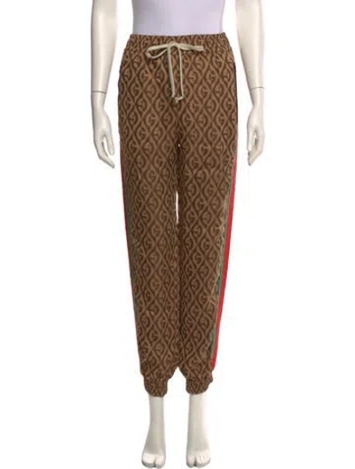 Pre-owned Gucci Printed Skinny Leg Pants In Brown