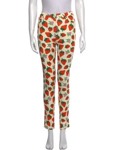 Pre-owned Gucci Printed Skinny Leg Pants In Neutrals