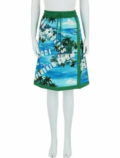 Pre-owned Gucci Printed Skirt W/ Tags In Blue