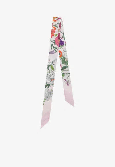 Gucci Printed Slim Silk Scarf In Multi