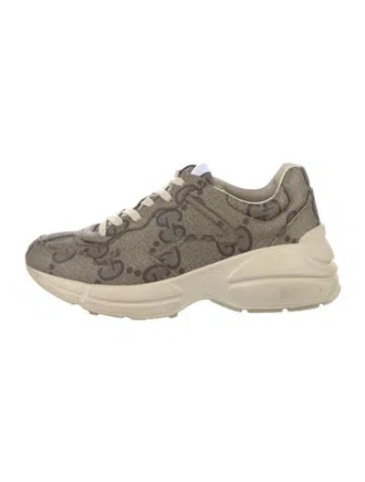 Pre-owned Gucci Printed Sneakers In Brown