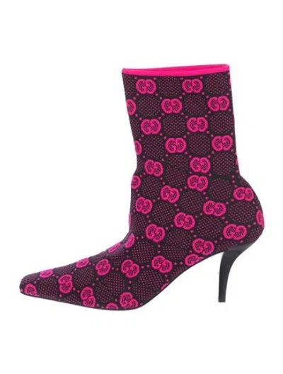 Pre-owned Gucci Printed Sock Boots In Multi