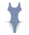 Gucci Printed Stretch Jersey Swimsuit In Blue