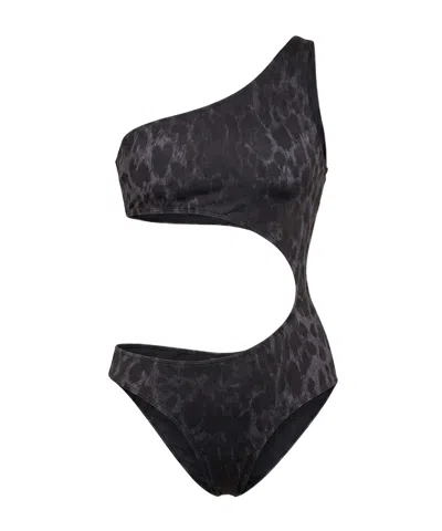 Gucci Printed Stretch Jersey Swimsuit In Black
