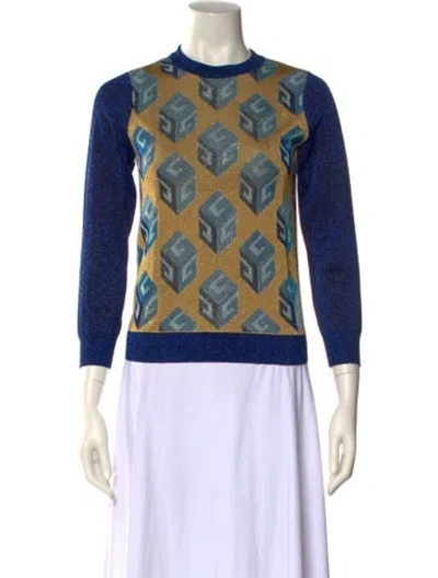 Pre-owned Gucci Printed Sweater Printed Sweatshirt In Blue
