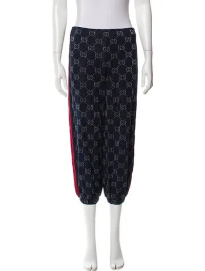 Pre-owned Gucci Printed Sweatpants In Blue