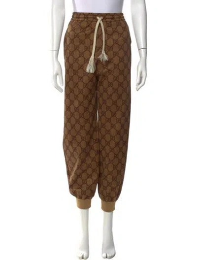Pre-owned Gucci Printed Sweatpants In Brown