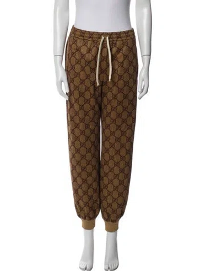 Pre-owned Gucci Printed Sweatpants In Brown