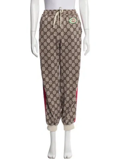 Pre-owned Gucci Printed Sweatpants In Brown