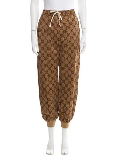 Pre-owned Gucci Printed Sweatpants Printed Sweatpants In Brown