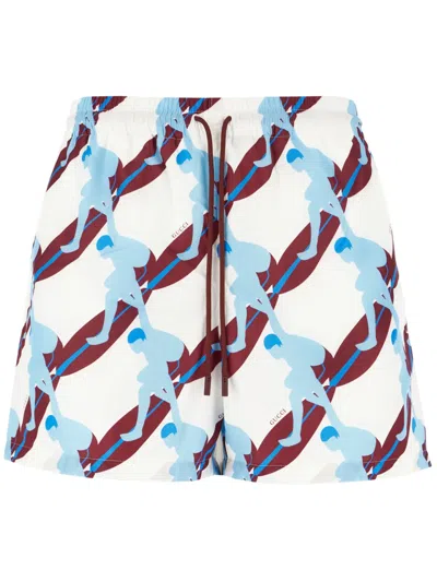 Gucci All-over Print Swim Shorts In Multicolor