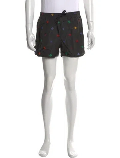 Pre-owned Gucci Printed Swim Trunks W/ Tags In Black