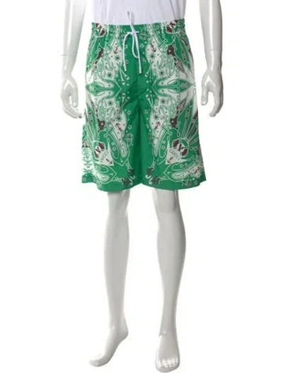 Pre-owned Gucci Printed Swim Trunks W/ Tags In Green