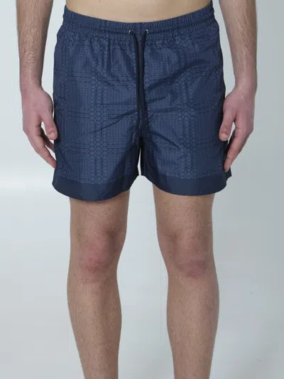 Gucci Printed Swimsuit In Blue