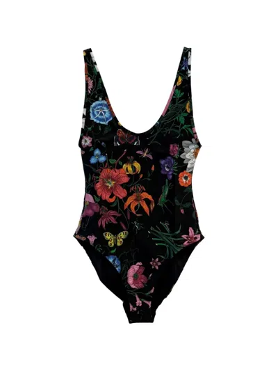 Gucci Floral-print Swimsuit In Multicolor