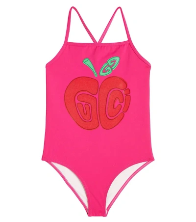 Gucci Kids' Printed Swimsuit In Pink