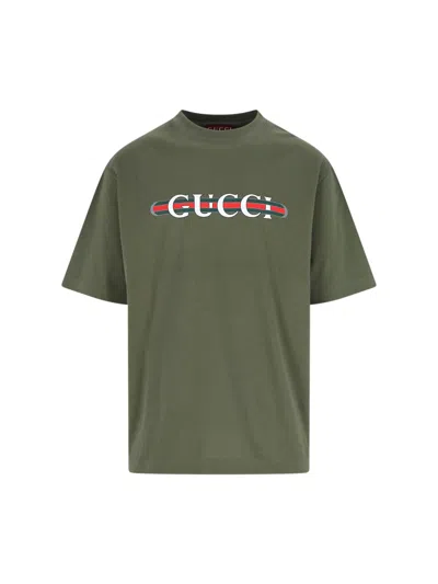 Gucci Printed T-shirt In Green