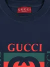 Gucci Interlocking G-print Cotton T-shirt In Blue