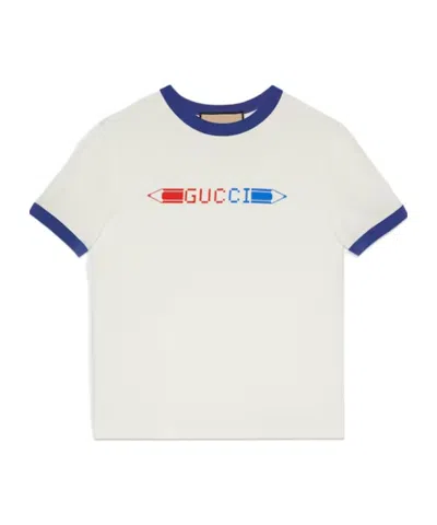 Gucci Printed T-shirt With Round Neck In White