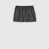 Gucci Printed Technical Jersey Shorts In Black