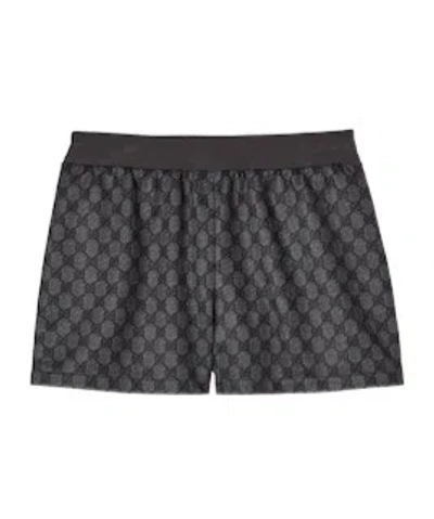 Gucci Printed Technical Jersey Shorts In Black