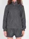 Gucci Printed Technical Jersey Zip Sweatshirt In Gray
