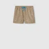 Gucci Men Nylon Swim Trunks With All-over Gg Logo