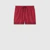 Gucci Printed Technical Poplin Swim Shorts In Red