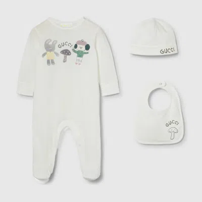 Gucci Babies' Printed Three-piece Gift Set In White
