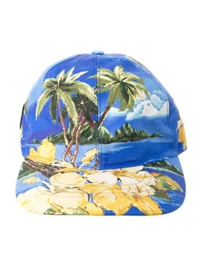 Pre-owned Gucci Printed Trucker Hat In Blue