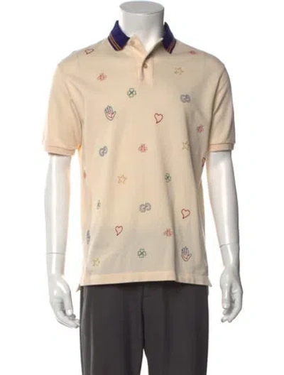 Pre-owned Gucci Printed V-neck Polo Shirt In Neutral