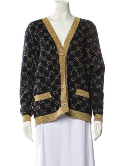 Pre-owned Gucci Printed V-neck Sweater