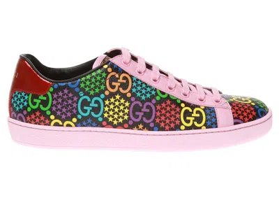 Pre-owned Gucci Psychadelic Ace (women's) Sneakers In Pink/red