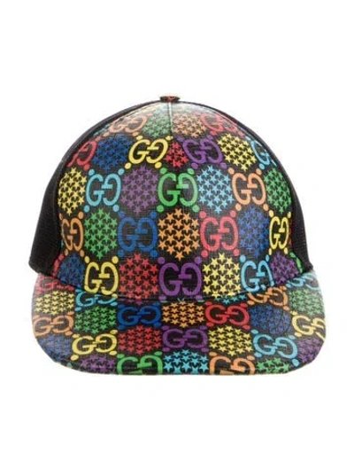 Pre-owned Gucci Psychedelic Gg Baseball Cap Hat Size S In Black
