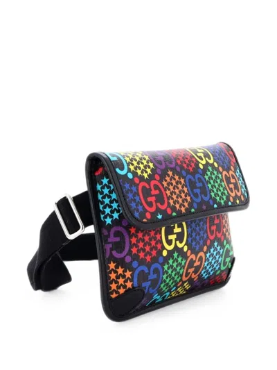 Pre-owned Gucci Psychedelic Print Gg Coated Canvas Belt Bag In Multicolour
