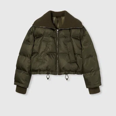Gucci Puffer-jacke Aus Feinem Nylongabardine In Green