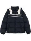 Gucci Navy Blue Polyester Down Jacket In Black