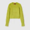 Gucci Brushed Wool Mohair Blend Sweater In Green