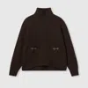 Gucci Wool Cashmere Sweater With Horsebit In Brown