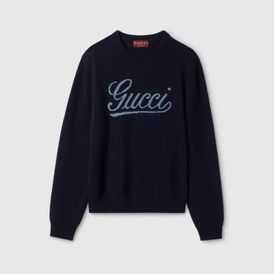 Gucci Wool Sweater With Ribbed Cuffs And Hem In Black