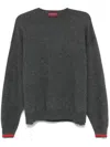 Gucci Grey Web Detail Wool Sweater In Grey