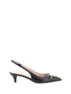 Gucci Black Slingback Pumps With Elastic Strap In Black