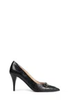 Gucci Calf Leather Bos Taurus Mid Heel Pumps In Animal Print