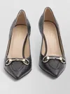 Gucci Calf Leather Bos Taurus Mid Heel Pumps In Animal Print
