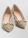 Gucci Women Beige And Dark Brown Gg Canvas Pumps With Horsebit In Multi