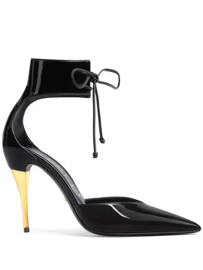 Gucci Knot Detail Patent Pump In Black
