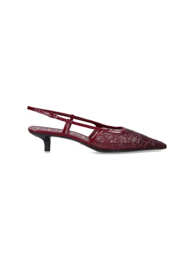 Gucci Pumps Slingback With Crystals In Red