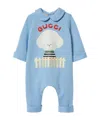 Gucci Puppy Printed Jumpsuit In Blue